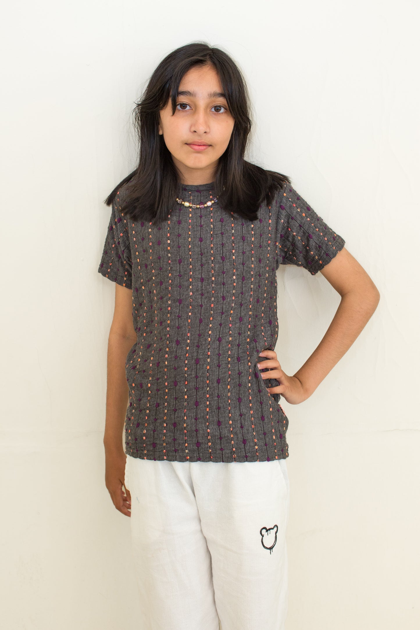 Girls Drop needle Knitted tee