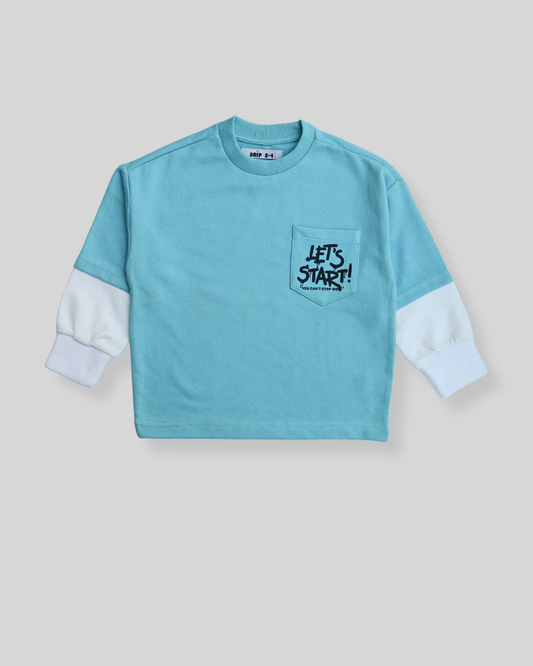 Boys Terry Jersey "Let's Start!" Sweatshirt