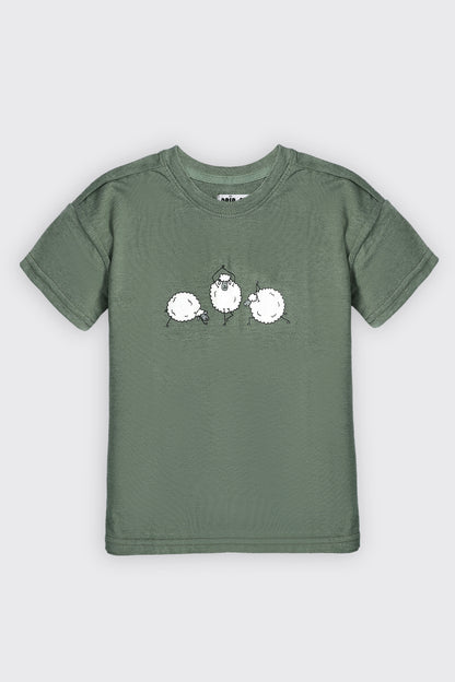 Girls Yoga Sheep Graphic Tee