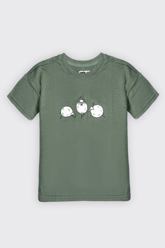 Boys Yoga sheep graphic tee