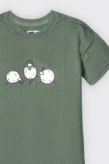 Girls Yoga Sheep Graphic Tee