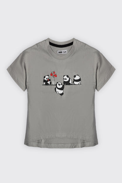 Girls Panda Crop Top
