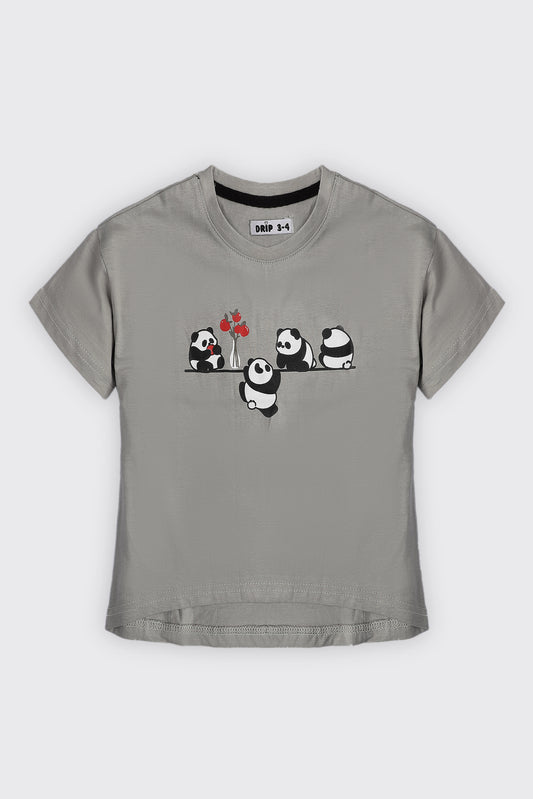 Girls Panda Crop Top