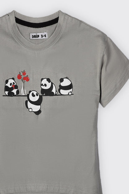 Girls Panda Crop Top