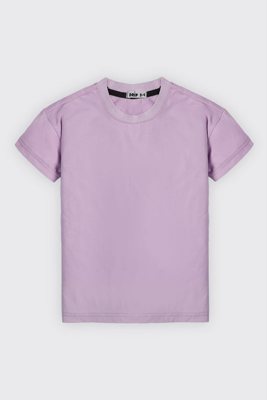 Girls Basic Lavender drop shoulder
