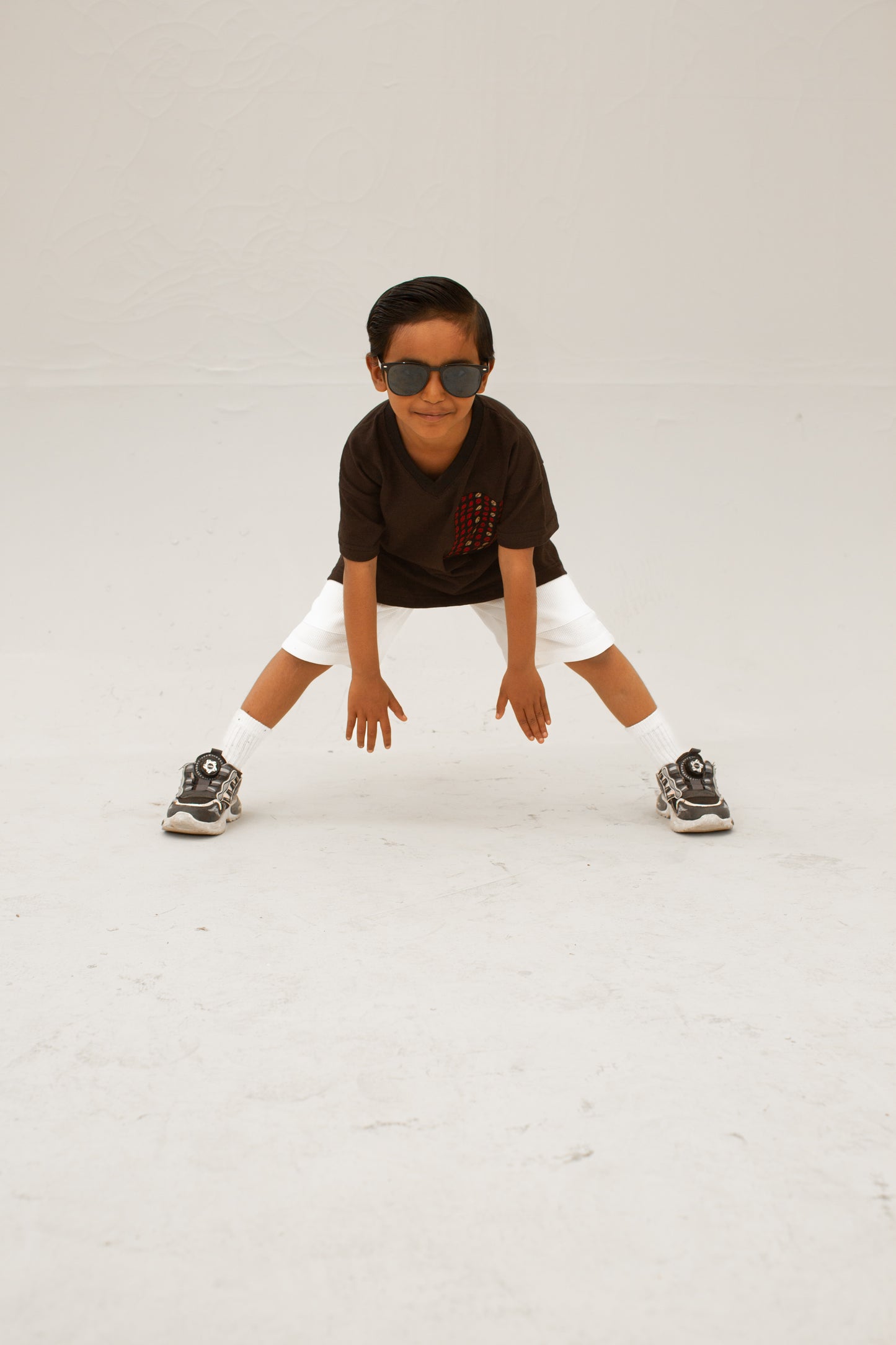 Boys Black tee with woven sindhi patch