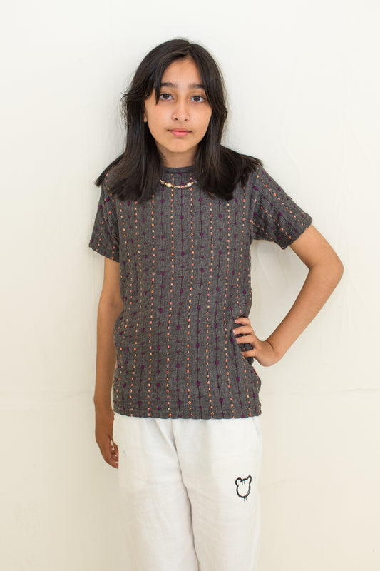 Girls Drop needle Knitted tee