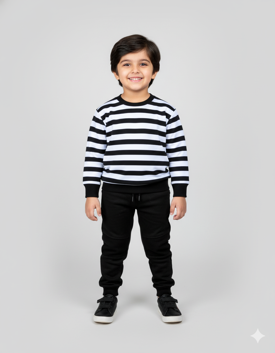 Boys Classic Stripe Terry Sweatshirt