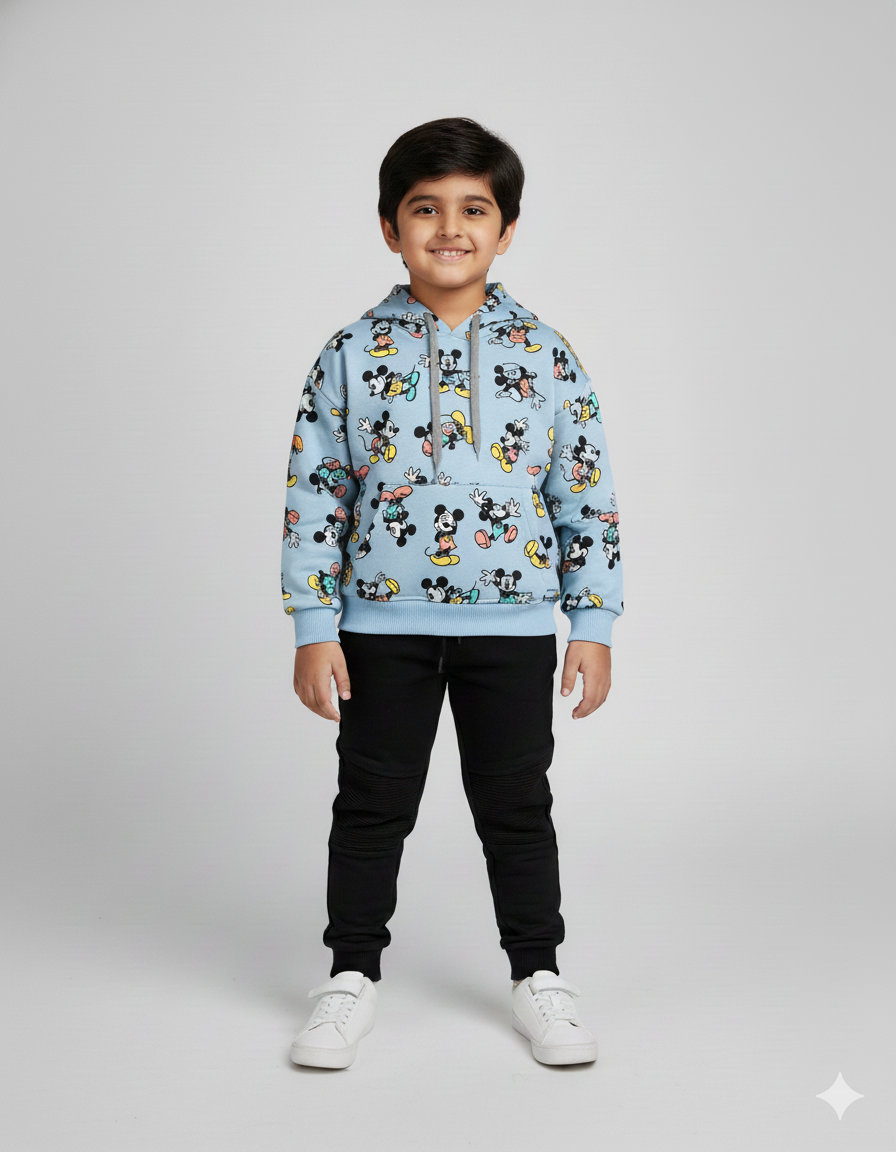 Mickey Mouse All-Over Print Cotton Fleece Hoodie