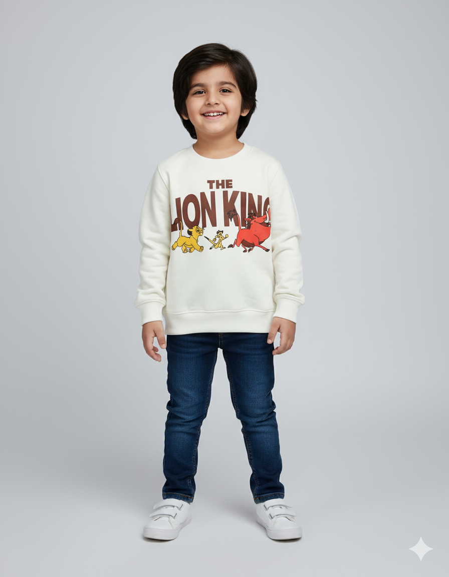 Boys The Lion King Kids Cotton Fleece Sweatshirt