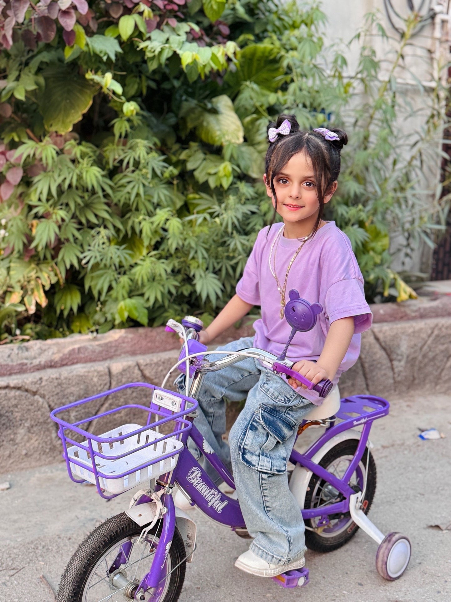 Girls Basic Lavender drop shoulder