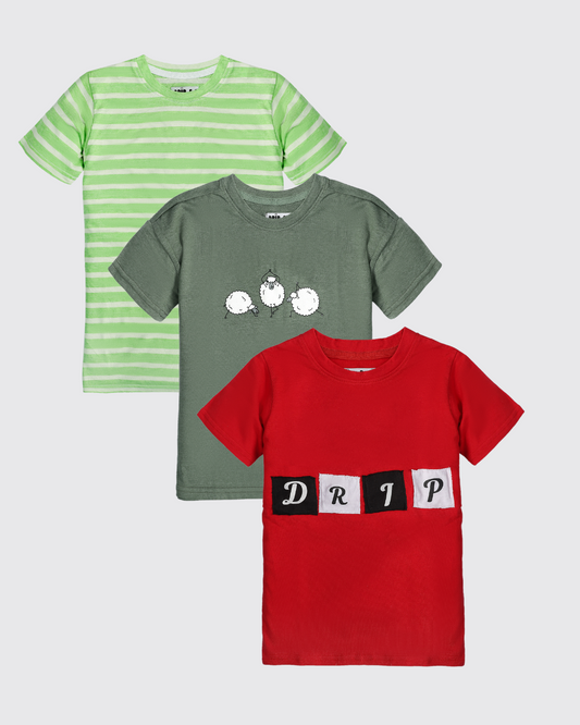 Pack of 3 Bay T-Shirts – Half Sleeves