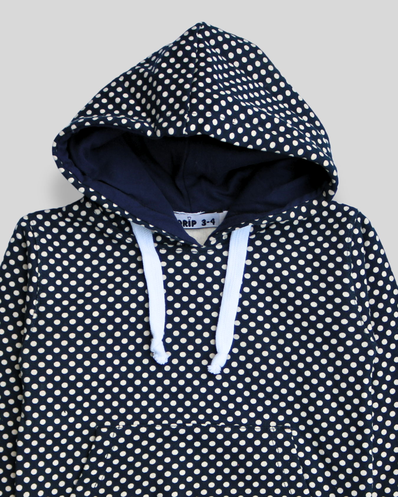 Girls Polka Dot Cotton Fleece Hoodie