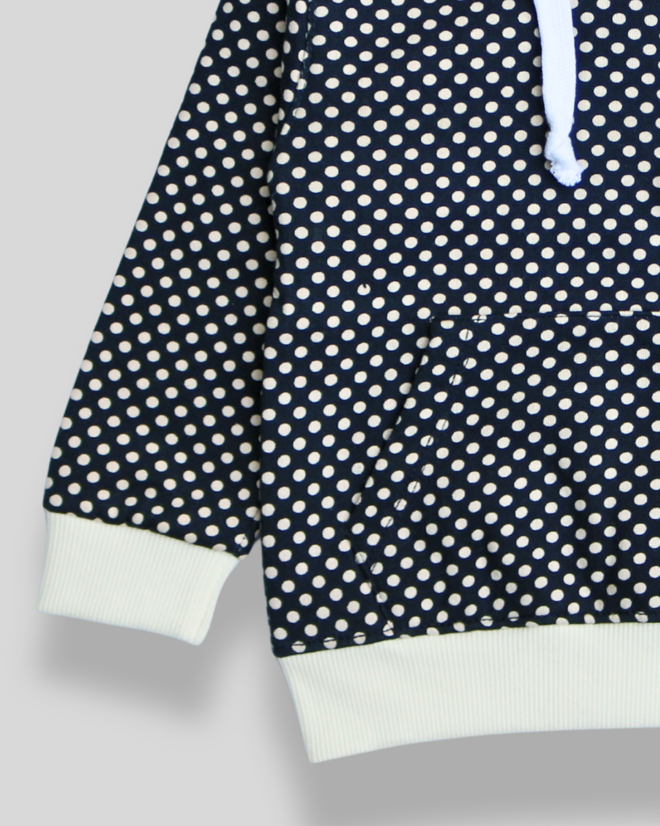 Girls Polka Dot Cotton Fleece Hoodie
