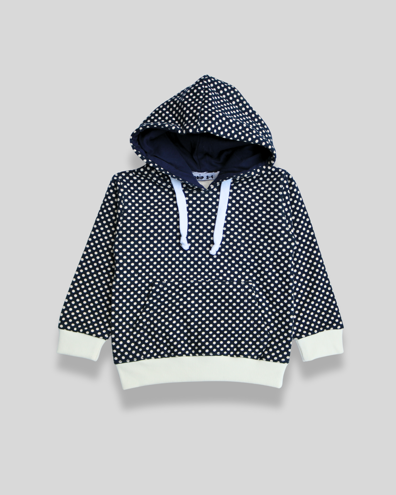 Girls Polka Dot Cotton Fleece Hoodie