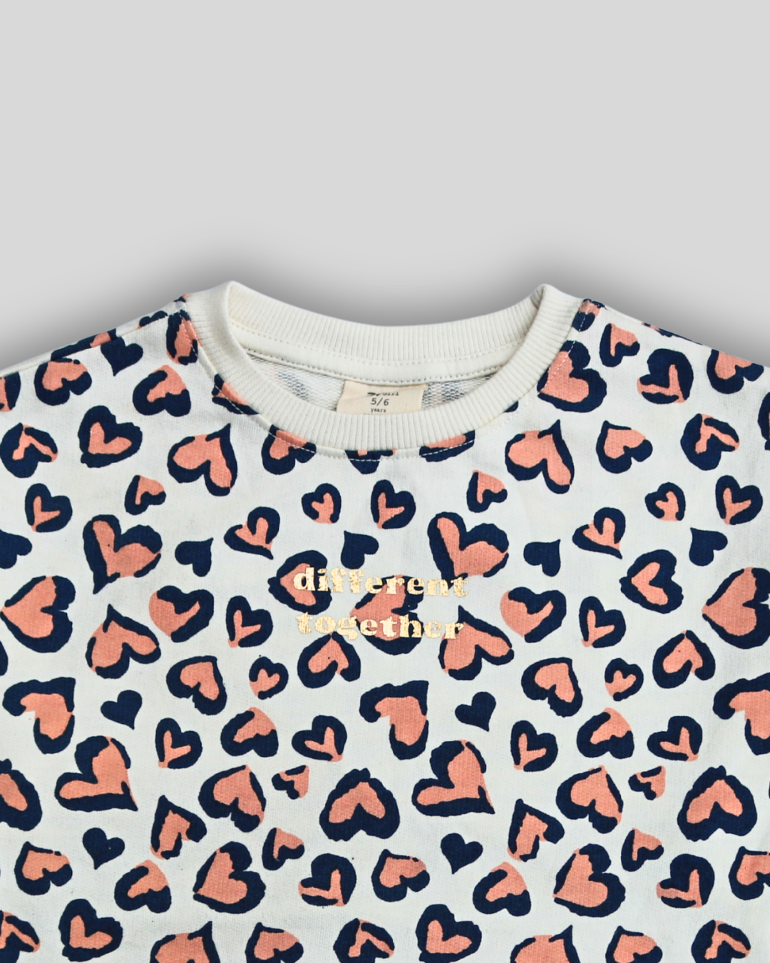 Girls Cozy Heart Print Fleece Sweatshirt