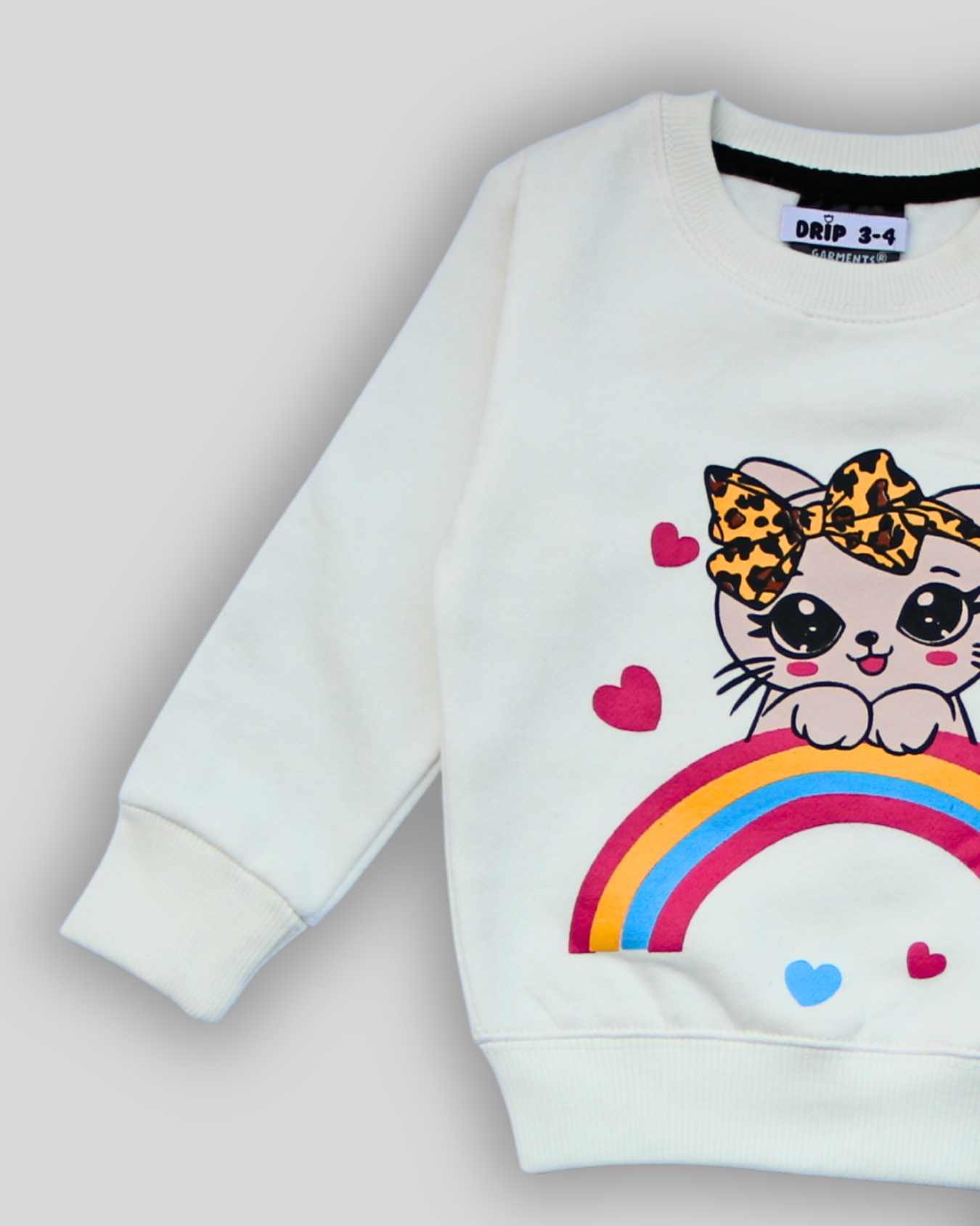 Girls Cozy Cat & Rainbow Fleece Co-ord Set