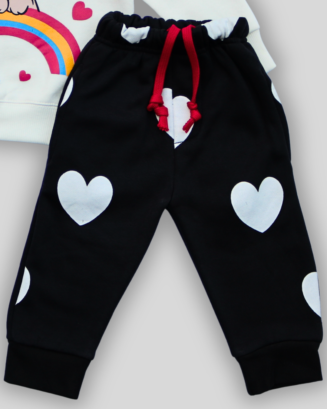 Girls Cozy Cat & Rainbow Fleece Co-ord Set