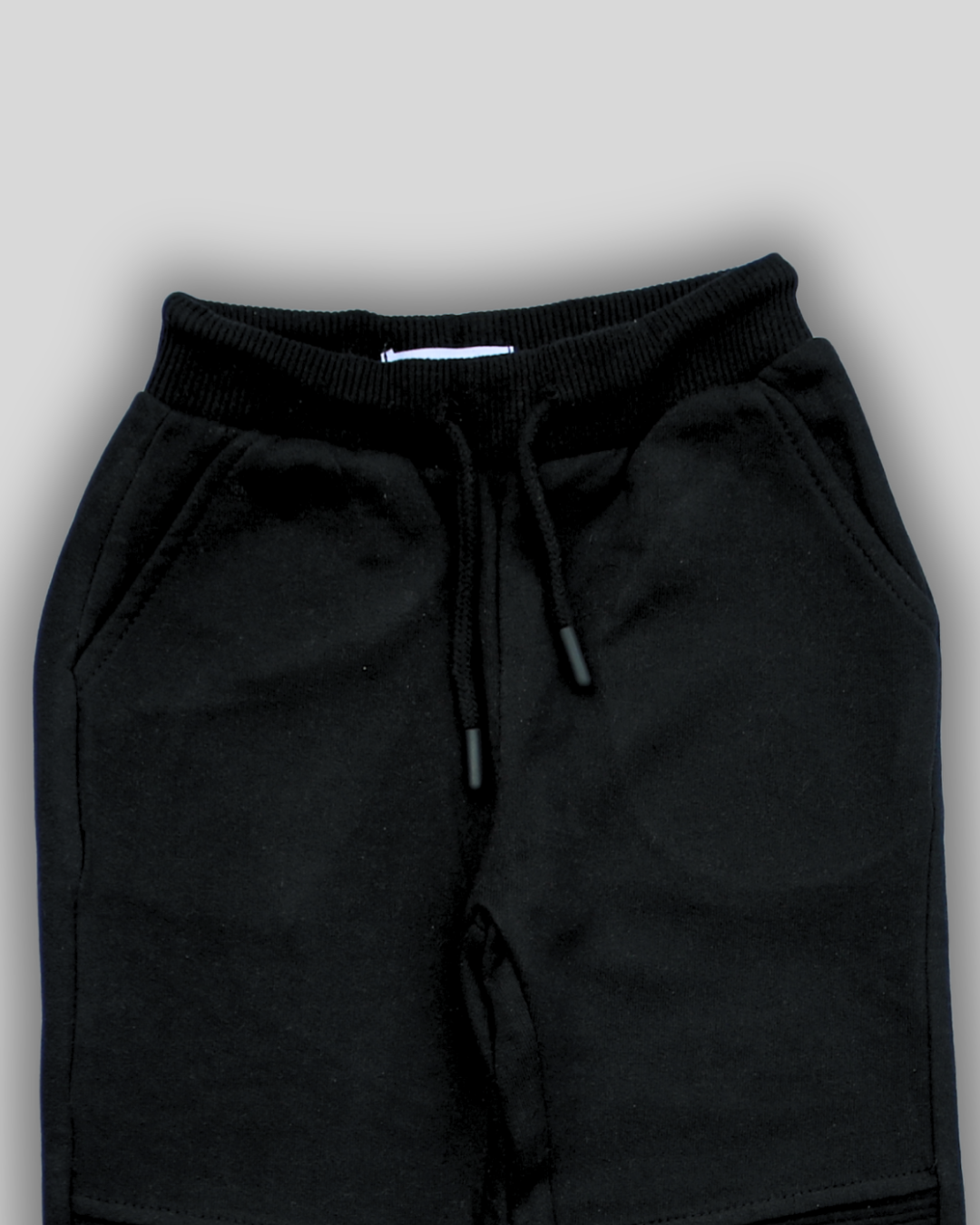 Black Cargo Biker Knee Trouser