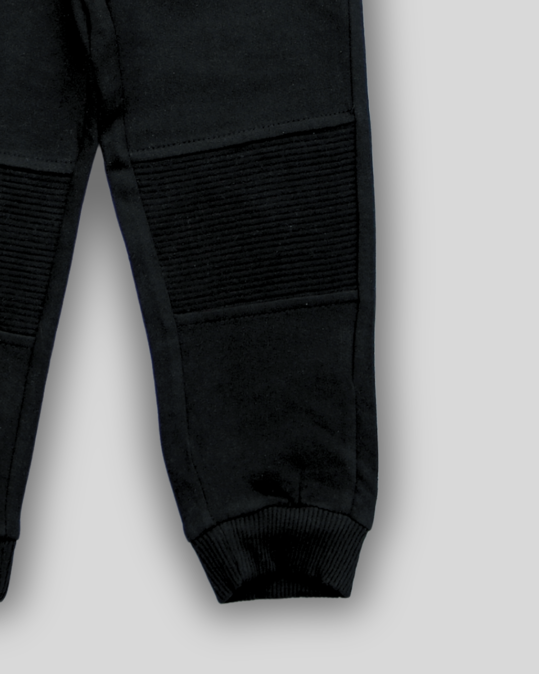 Black Cargo Biker Knee Trouser