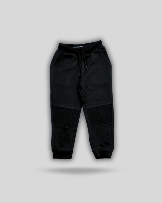 Black Cargo Biker Knee Trouser